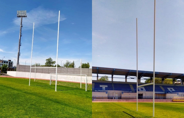 На стадионе "Торпедо" в Таганроге установили регбийные ворота